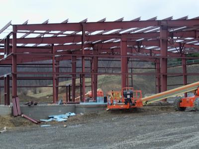 steel frame for a building
